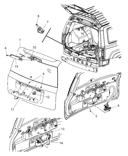 2016 Jeep Patriot  LIFTGATE Diagram for 68279277AA