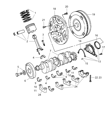 2006 Jeep Grand Cherokee  Bearing-Crankshaft Diagram for 5174004AA