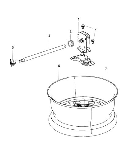 2020 Ram 3500  Spare Tire Carrier Diagram for 68453827AB