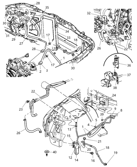 2007 Chrysler Aspen  O Ring-A/C Line Diagram for 5161806AA