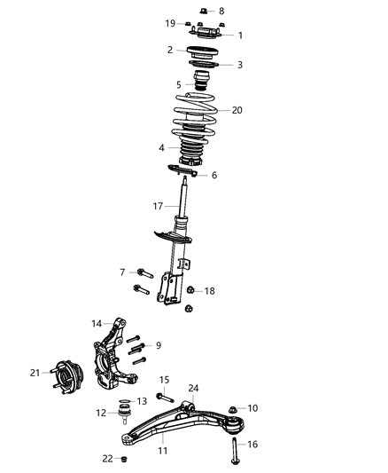 2009 Dodge Journey  BALLJOINT-Suspension Diagram for 5085914AC