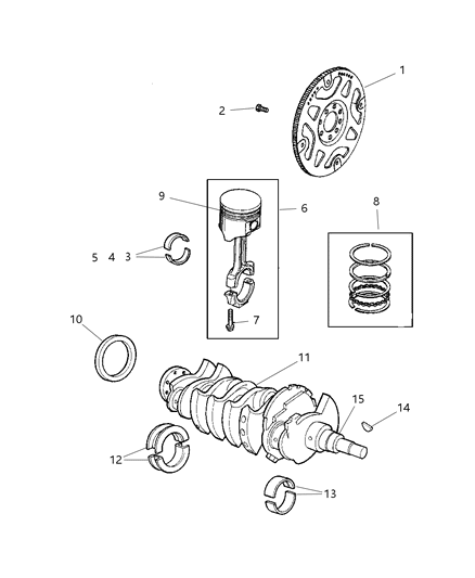 2002 Jeep Liberty  Flywheel Diagram for 53010481AB