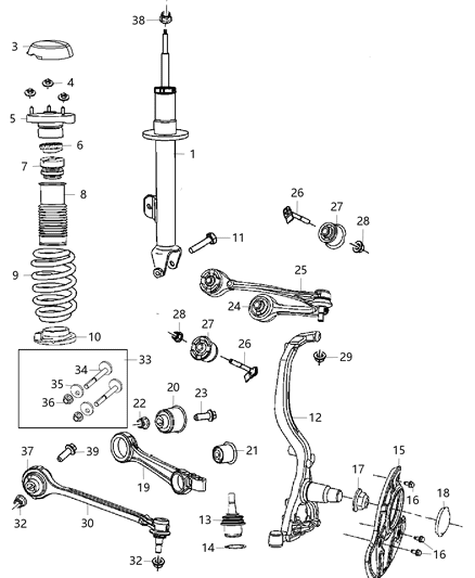 2016 Chrysler 300  *Shock-Suspension Diagram for 5181350AI
