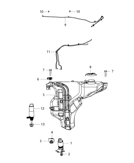 2013 Jeep Grand Cherokee  Hose-Windshield Washer Diagram for 55079200AD
