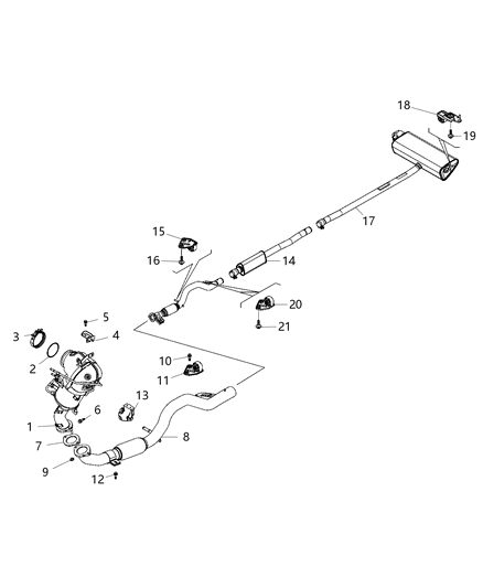 2019 Jeep Renegade  Catalytic Converter Diagram for 68439720AA