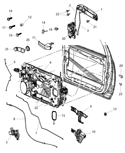 2020 Ram 3500  Exterior Door Diagram for 6NV571AUAD