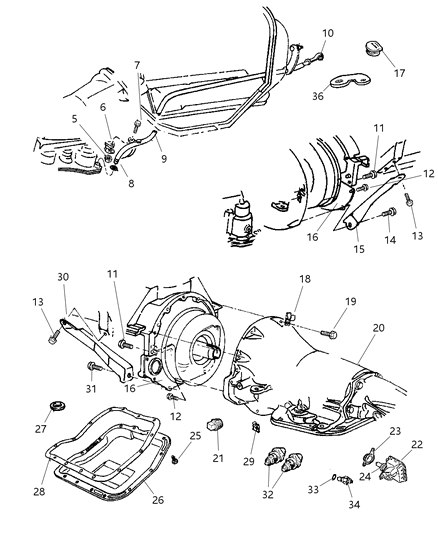 2002 Dodge Ram Van  Gasket-Oil Pan Diagram for 2464324AC