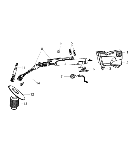 2010 Dodge Grand Caravan  Lever-Tilt Column Release Diagram for 5057174AC