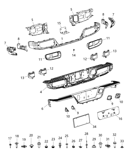 2021 Jeep Gladiator  Bolt-HEXAGON Head Diagram for 6508224AA