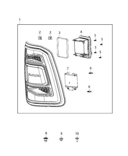 2021 Ram 1500  Lamp-Tail Diagram for 68262532AG