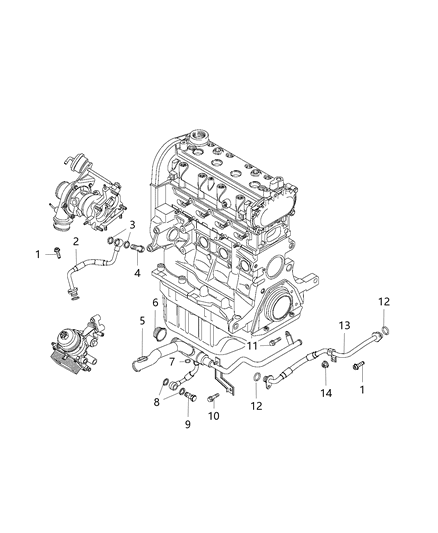 2018 Jeep Compass  Gasket-COOLANT Tube Diagram for 68252908AA