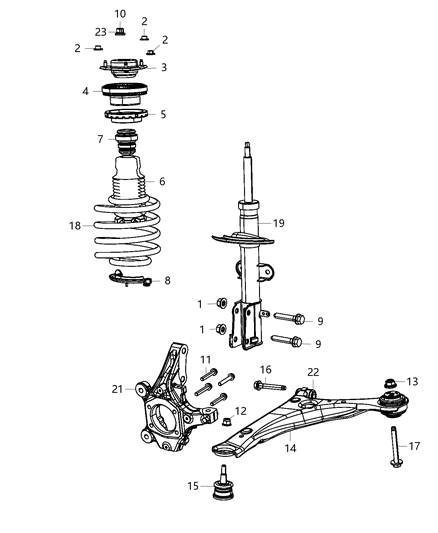 2018 Dodge Grand Caravan  Mount-STRUT Diagram for 68369289AA