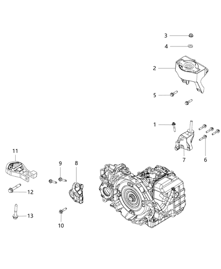 2017 Ram ProMaster 3500  Bracket-Engine Mount Diagram for 68264479AA