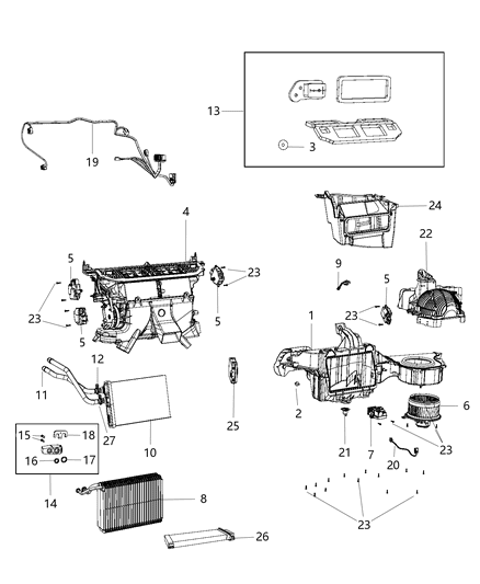 2018 Chrysler 300  Air Conditioner And Heater Module Diagram for 68340540AB