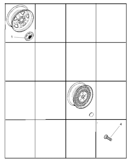 2001 Jeep Cherokee  Wheel Center Cap Diagram for 5DY07PAKAB