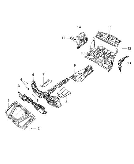 2016 Dodge Charger  SILENCER-Rear Shelf Diagram for 55315153AF