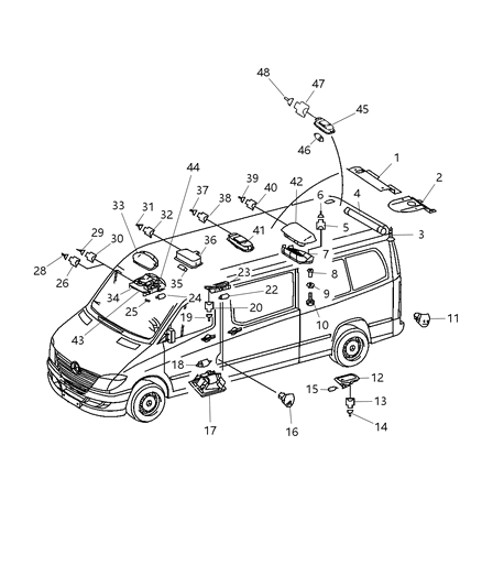 2007 Dodge Sprinter 3500 Bulb Diagram for 5104608AA