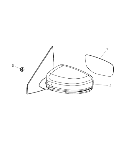2015 Dodge Dart  Outside Rear View Mirror Diagram for 1TA101LCAH