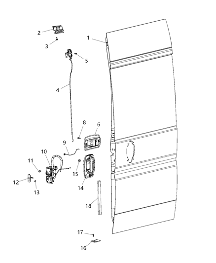 2016 Ram ProMaster 1500  STRIKER-Door Diagram for 68119284AA