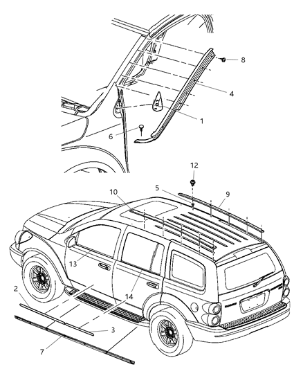 2009 Chrysler Aspen  SILL-Body Side Diagram for 55364104AB