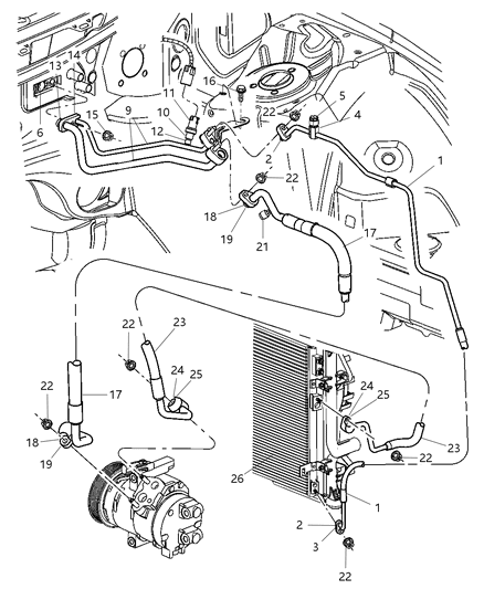 2009 Dodge Challenger  Cooler-CONDENSER And Trans Cooler Diagram for 68050127AA