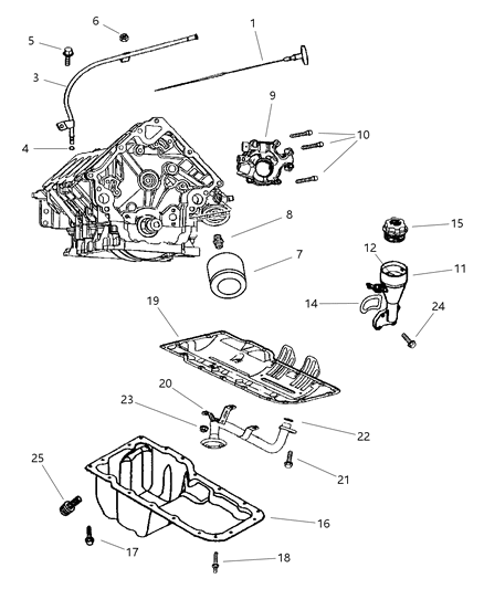 2004 Dodge Durango  Pump-Oil Pickup Diagram for 53021684AA