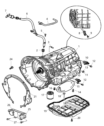 2005 Dodge Durango  4X2 FILTE-Transmission Oil Diagram for 5015267AC