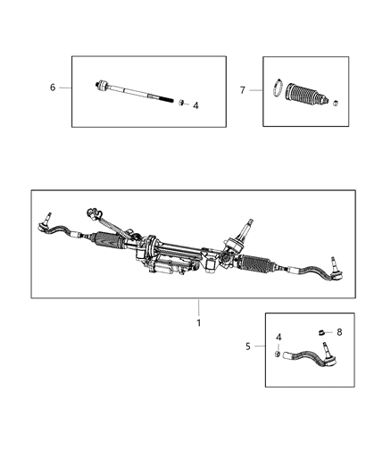 2018 Jeep Grand Cherokee  Gear-Rack And Pinion Diagram for 68321633AC