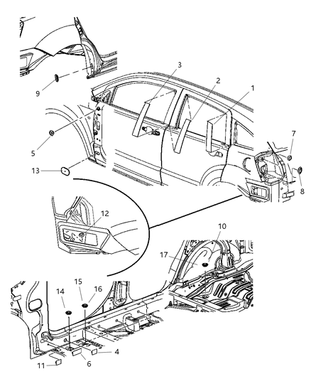 2007 Dodge Caliber  Plug-Dash Panel Diagram for 4670088