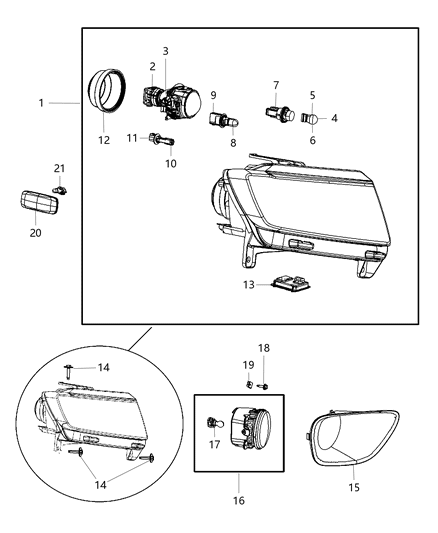 2012 Jeep Grand Cherokee  Lamp-Daytime Running Diagram for 68187874AA