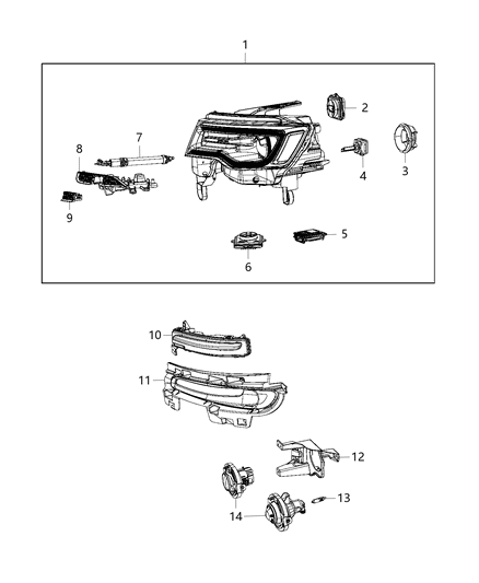 2015 Jeep Grand Cherokee  Bezel-HEADLAMP Washer Diagram for 68223016AA