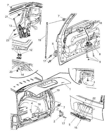 2008 Dodge Durango  Handle-LIFTGATE Diagram for 55364586AE