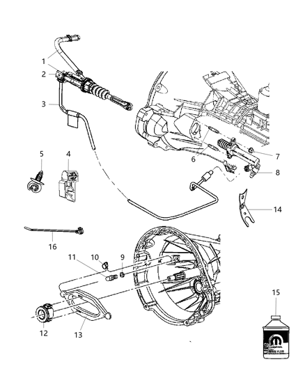 2016 Jeep Wrangler  Cylinder-Clutch Diagram for 52060132AE
