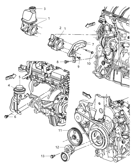 2007 Chrysler PT Cruiser  Bracket-Belt Diagram for 4668509AD