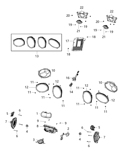 2017 Dodge Viper  Speaker-TWEETER Diagram for 68043031AC