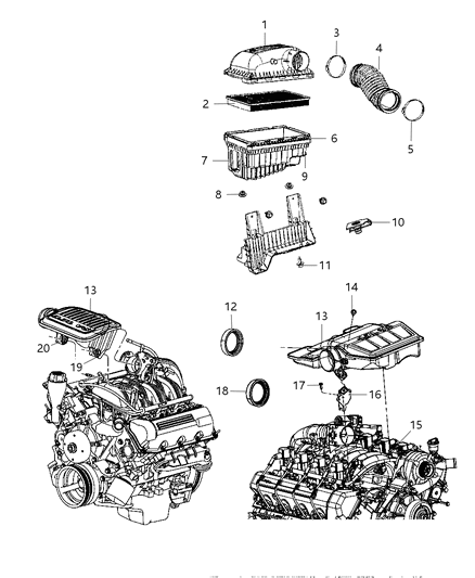 2010 Dodge Dakota  Filter-Air Diagram for 53004383AB