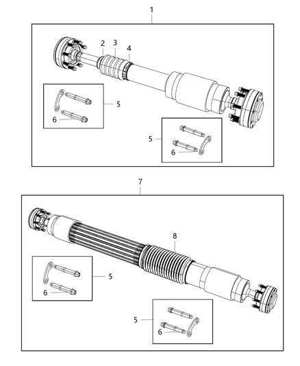 2018 Jeep Wrangler  Drive Shaft Diagram for 52123557AB