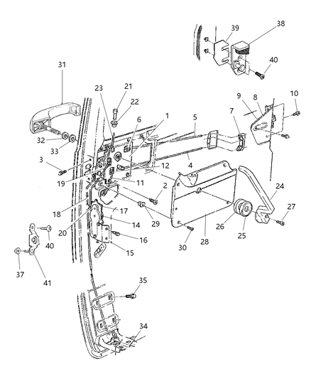 1997 Dodge Ram Van  Cargo Door Latch Diagram for 55275378