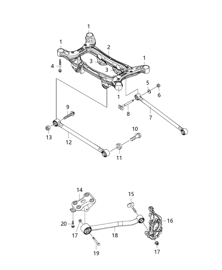 2021 Jeep Compass  Suspension KNUCKLE Diagram for 68291104AD