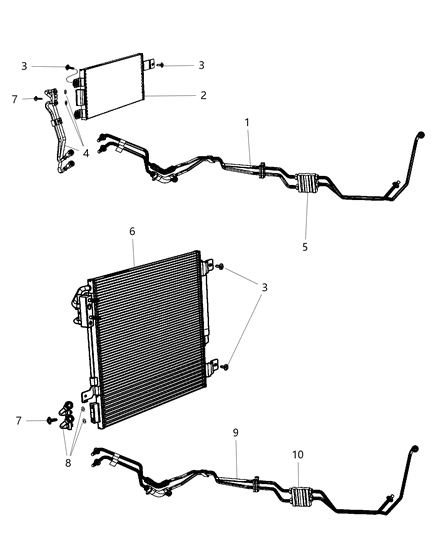 2015 Jeep Wrangler  Line-Oil Cooler Pressure And Ret Diagram for 68003503AA
