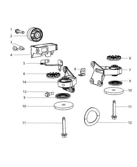 2007 Dodge Caliber  INSULATOR-Rear Differential Diagram for 5273442AA
