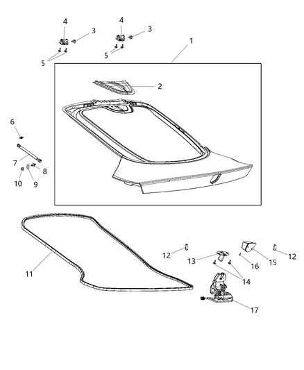 2013 Dodge Viper  Liftgate Prop Gas Diagram for 68139828AA