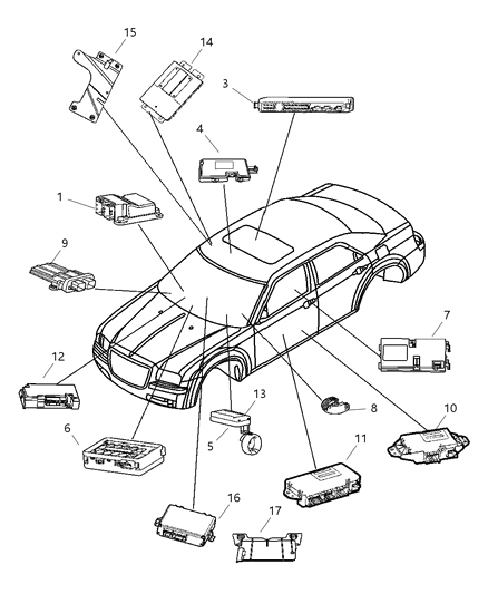 2006 Chrysler 300 Module-Module Diagram for 5026204AA