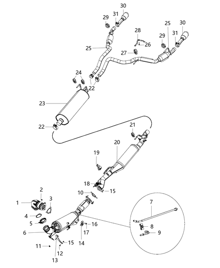 2019 Ram 1500  Seal-Exhaust Diagram for 68350252AA