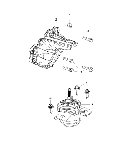 2020 Jeep Gladiator  INSULATOR-Engine Mount Diagram for 68497467AA