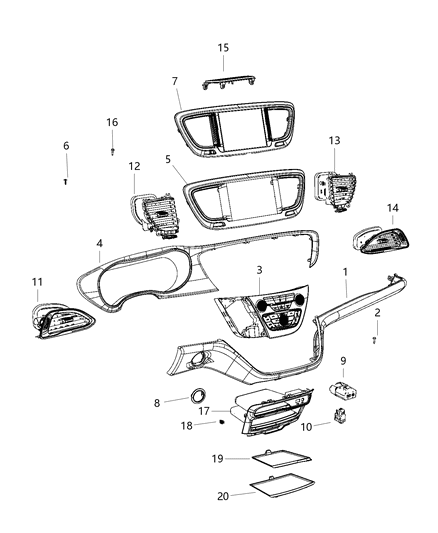 2020 Chrysler Voyager  Instrument Cluster Diagram for 6WQ811X3AA