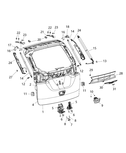 2017 Chrysler Pacifica  Emblem Diagram for 55112847AA