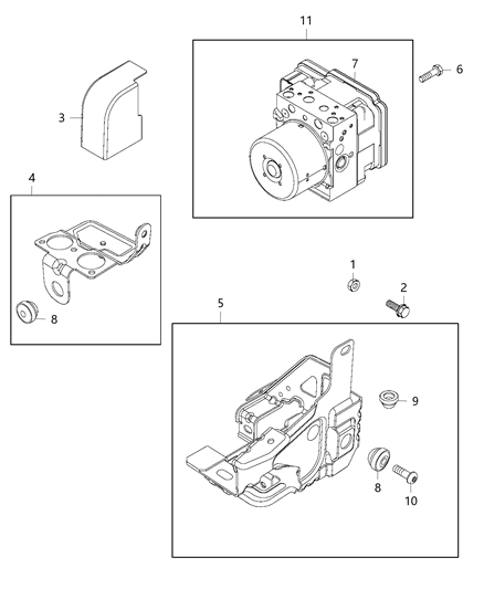 2018 Ram ProMaster City  Anti-Lock Brake Control Unit Diagram for 68333306AA