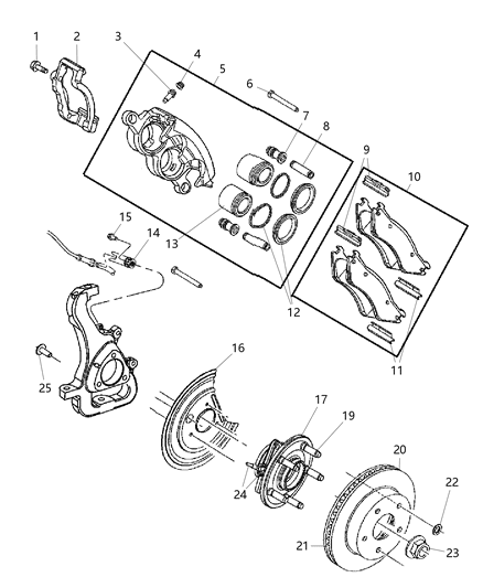 2004 Dodge Ram 1500  Shield-Brake Diagram for 52010138AB