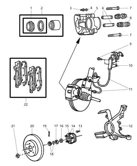 1997 Dodge Grand Caravan  Brake Rotor Diagram for 2AMV1820AA